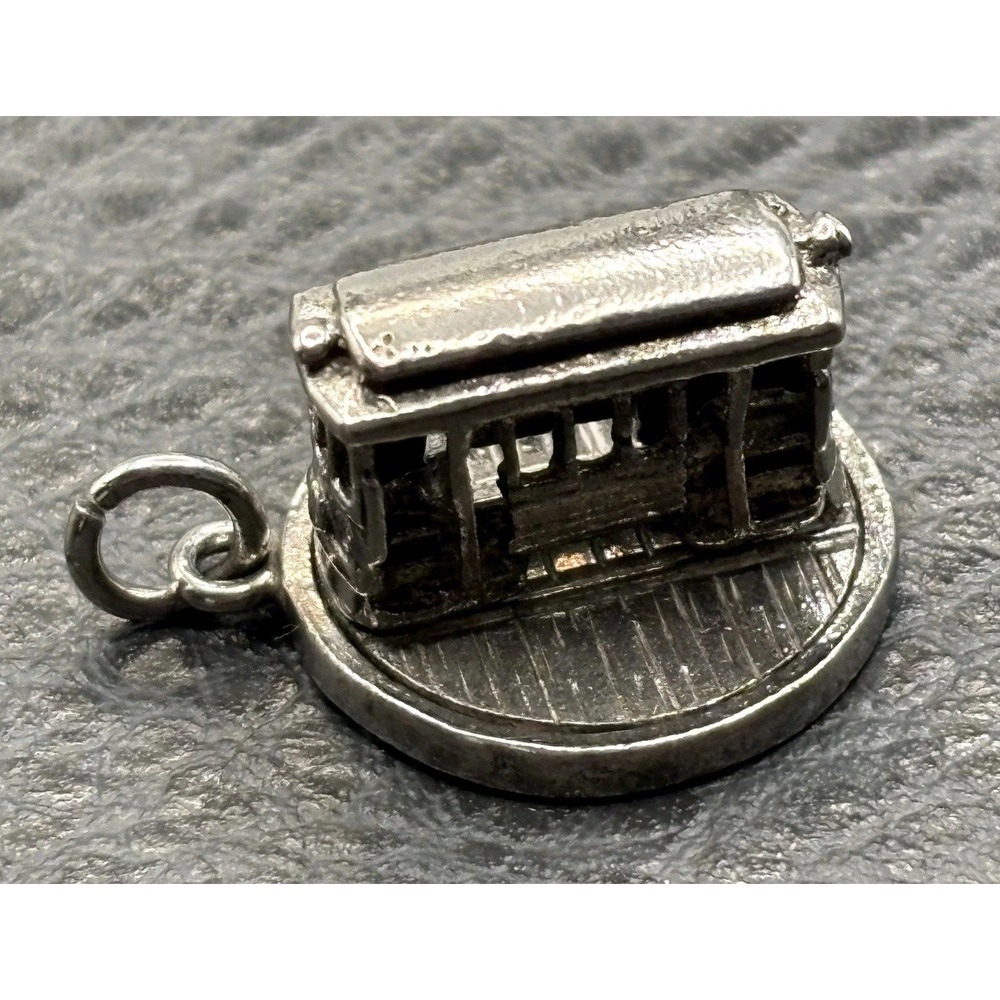 Vintage Sterling Silver San Francisco California Cable Car Charm Or Pendant